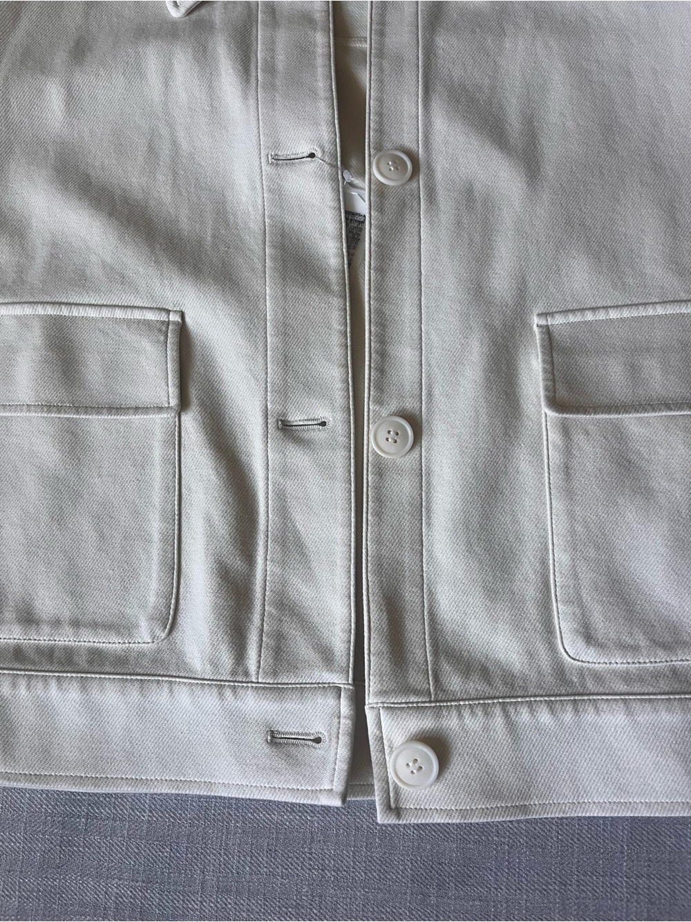 Uniqlo Women's Cream Button-Front Jersey Knit Relaxed Oversized Boxy Jacket - Picture 9 of 16